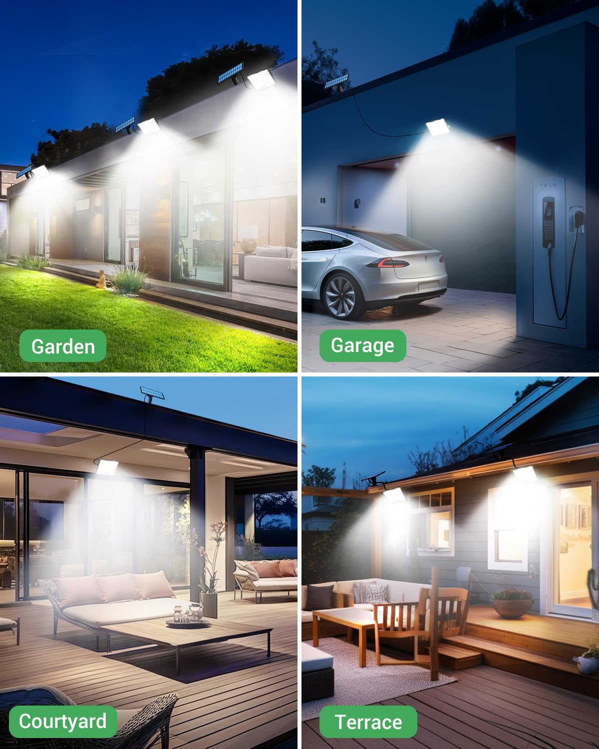 LOTMOS Solar Lights Outdoor, 342LED Remote Security Lights Motion Sensor
