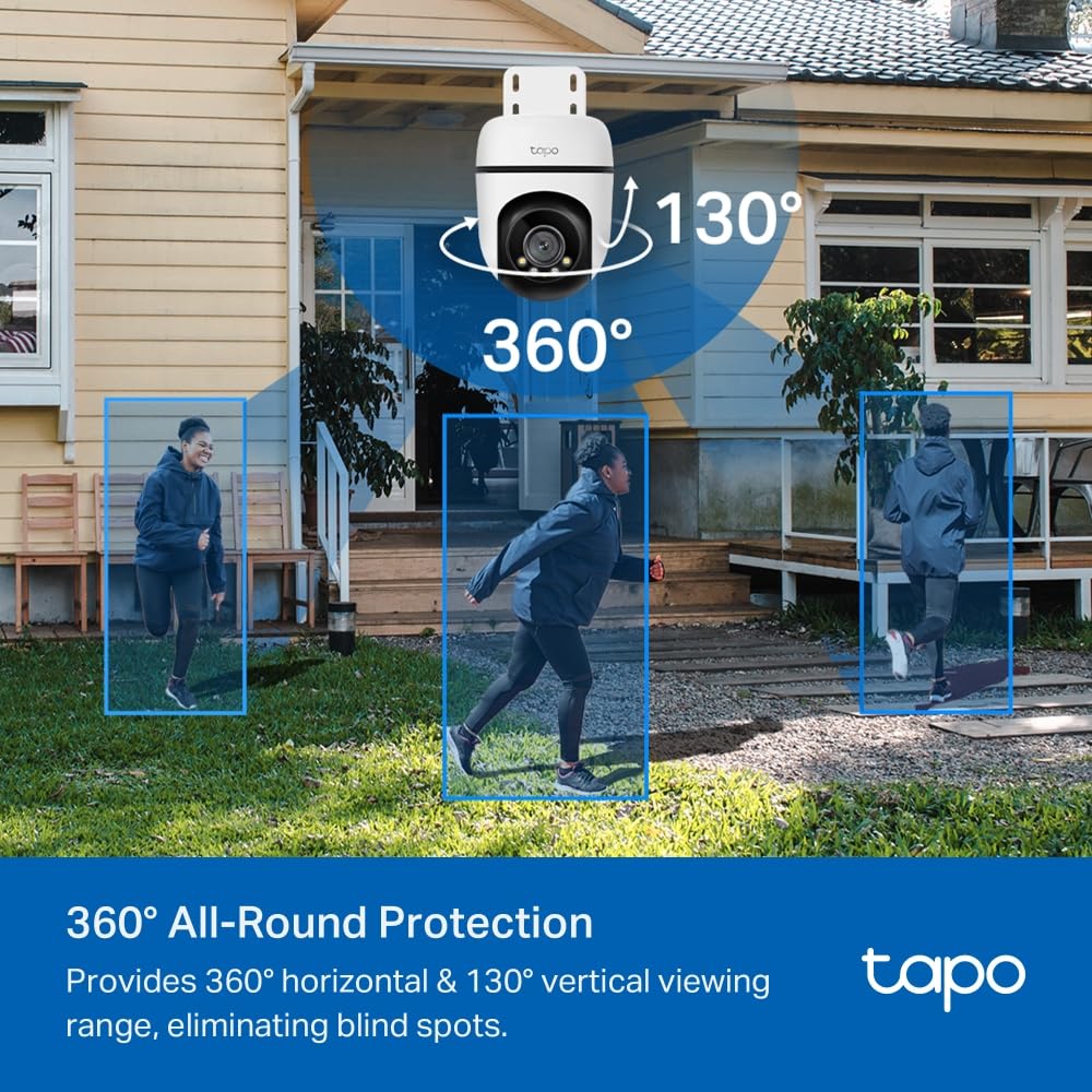 Tapo TP-Link C500 Outdoor Wi-Fi Security Camera, 360° FHD 1080P with Night Vision, Two-Way Audio, Cloud Video Recording, Works with Alexa