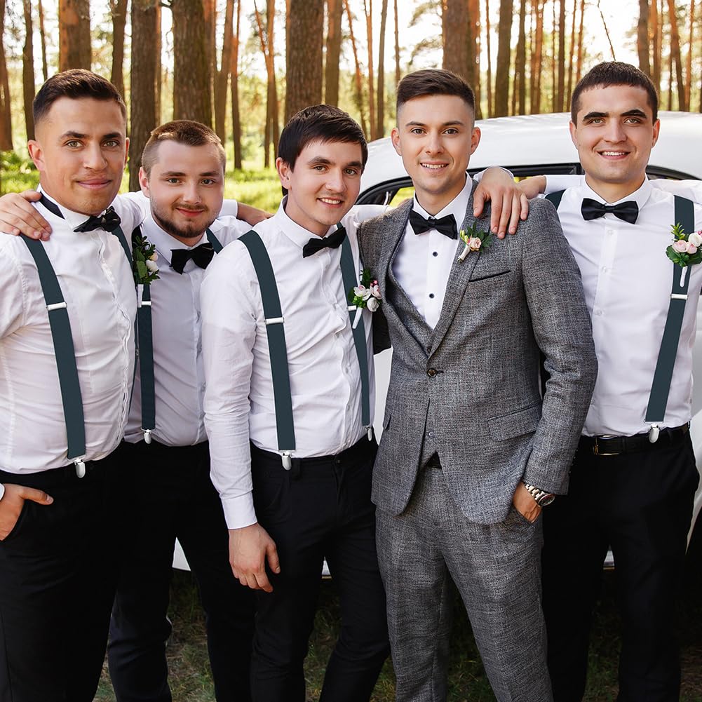 Aomig Mens Braces, Mens Suspenders with Strong Metal Clips, 3.5cm Wide Heavy Duty Suspenders for Men Women Business Wedding Casual