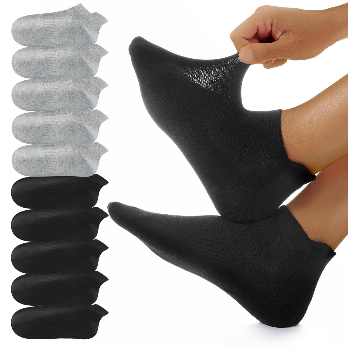 YouShow 10/20 Pairs Trainer Socks Cotton Sports Ankle Socks for Men & Women