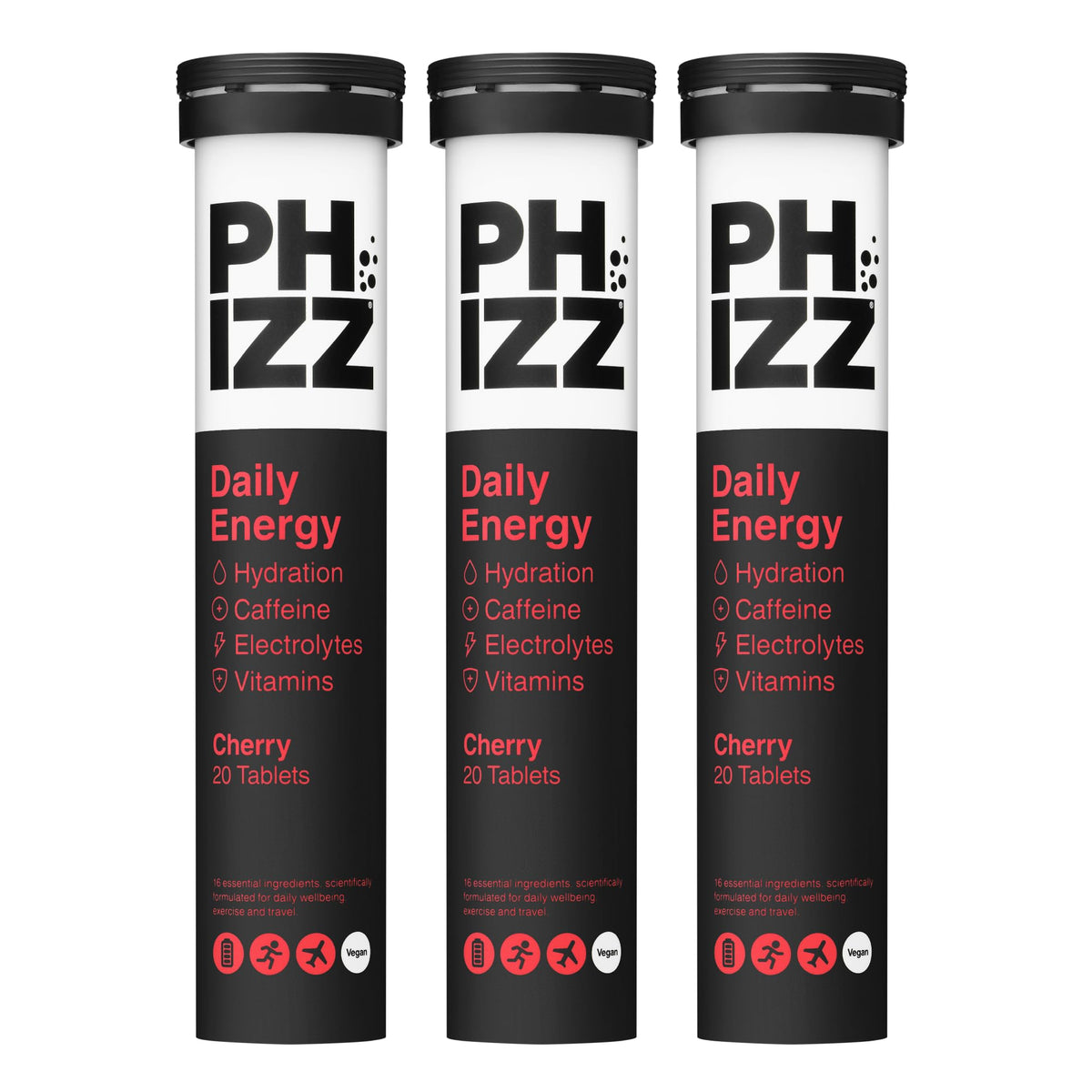 Phizz Electrolytes, Multivitamin & Hydration Tablets - 60 Effervescent Rehydration Electrolyte Tablets - 18 Vitamins & Minerals, Vitamin C, Vegan, Vegetarian & Low Calorie (Lemon, 60 Tablet)