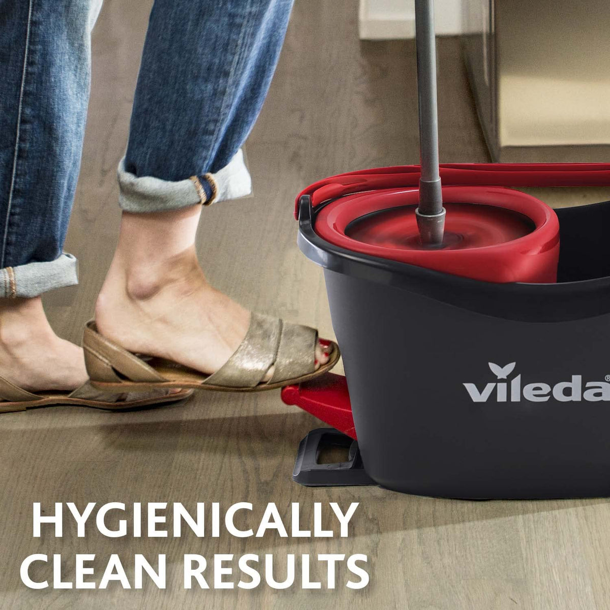 Vileda Turbo 2in1 Spin Mop & Bucket Set with Foot Pedal and Extra Refill