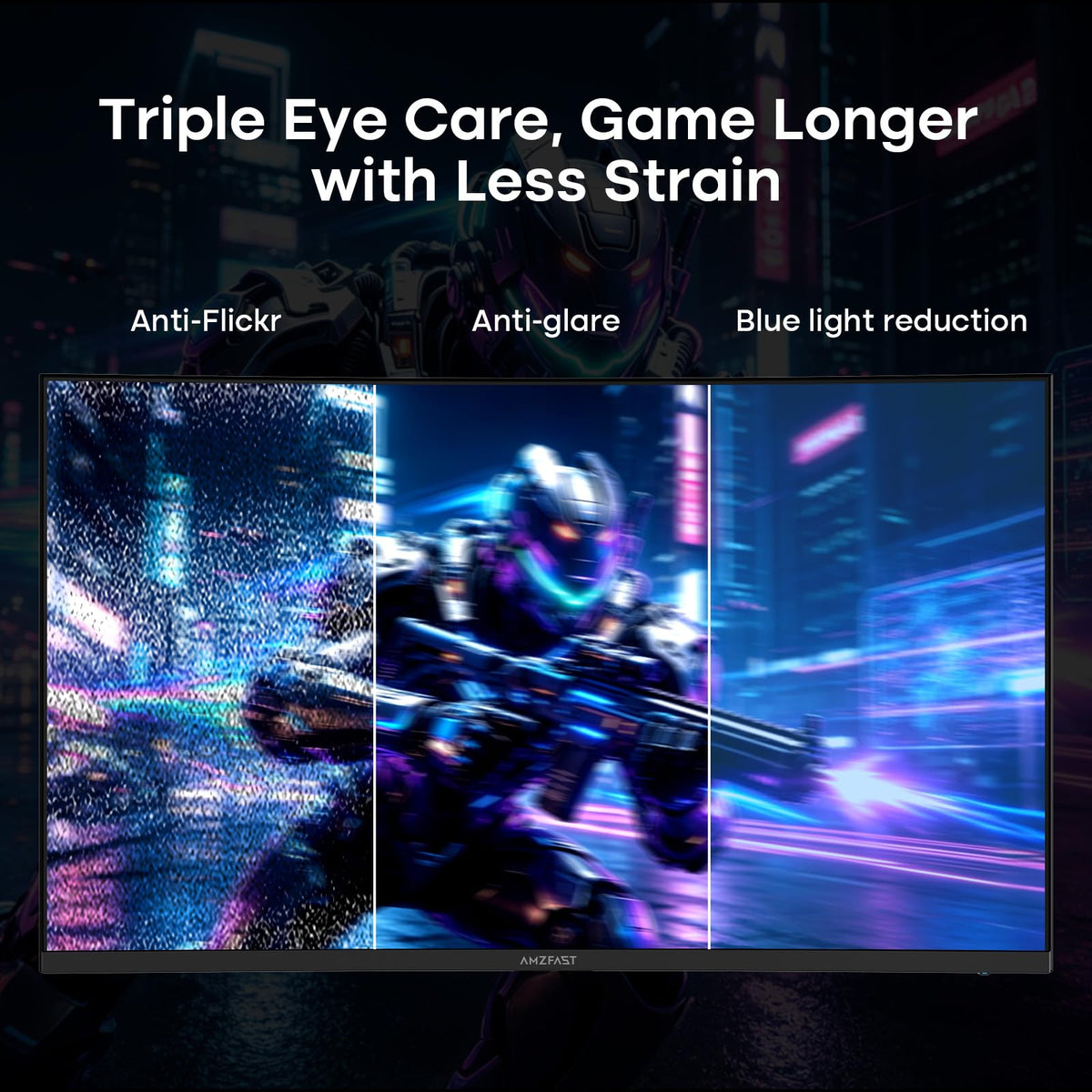 Amzfast 24 Inch 200Hz Gaming Monitor, FHD 1080P Fast IPS, 1ms MPRT, Adaptive Sync, AI-Crosshair, 110% sRGB, HDR, Low Blue Light, HDMI2.0&DP1.4, VESA75x75mm for PC Desktop Laptop PS5 Xbox, G24X1W