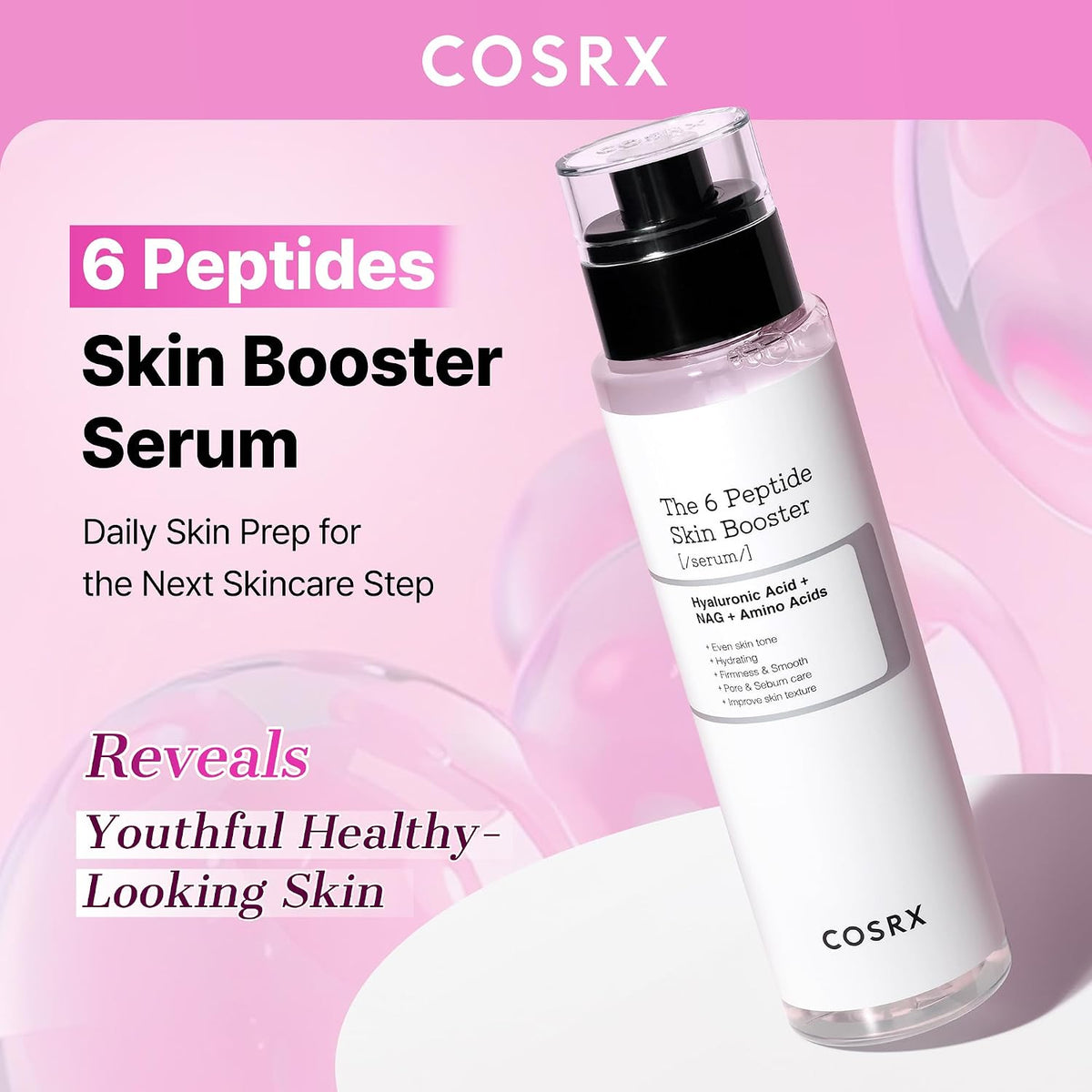 COSRX 6 Peptide Collagen Booster Serum 150ml, Face Toner with Niacinamide