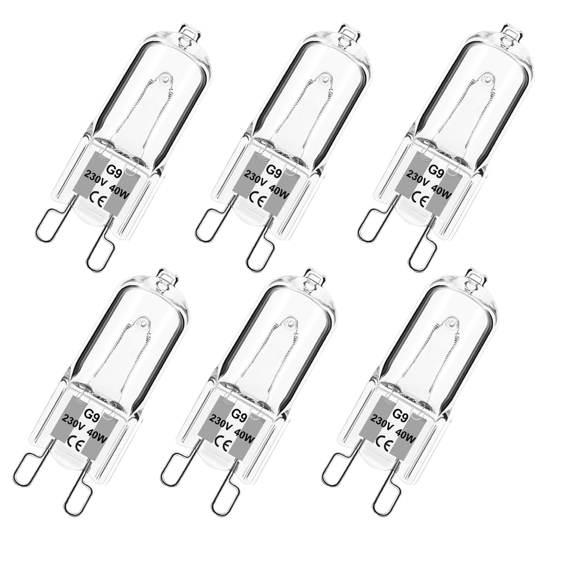 G9 Halogen Bulbs 33W, G9 Halogen Light Bulbs Warm White 2700K, Capsule Bulb Dimmable 230V for Ceiling Lights, Crystal Lamps, Chandeliers，Ovens, Microwave, Non Flicker,6 Pack