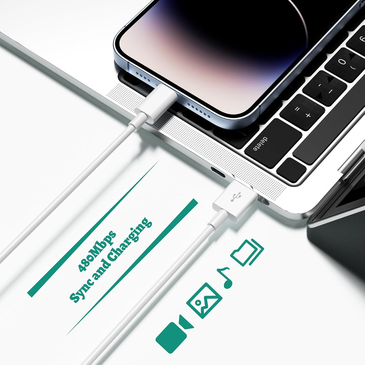 BSTOEM 4Pack for iPhone Charger Cable, 2M for Lightning to USB Cable