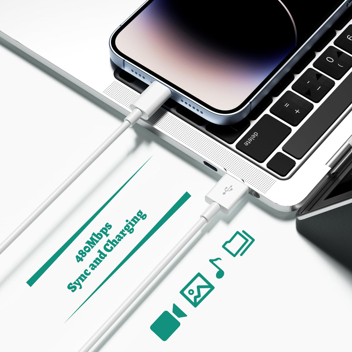 BSTOEM 4Pack for iPhone Charger Cable, 2M for Lightning to USB Cable