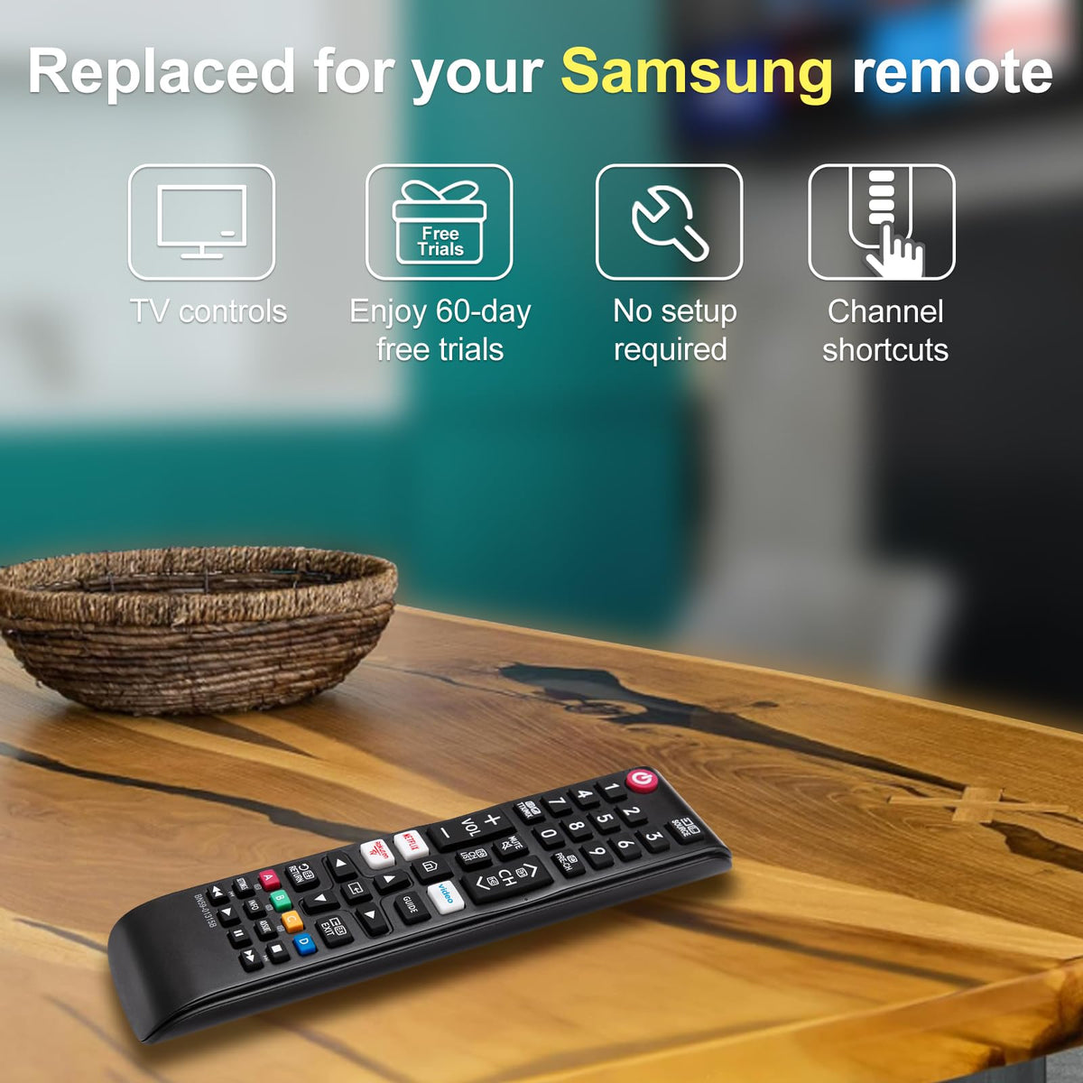 Universal-for-Samsung-Smart-TV-Remote, for Samsung Curved Qled Frame 4K TV