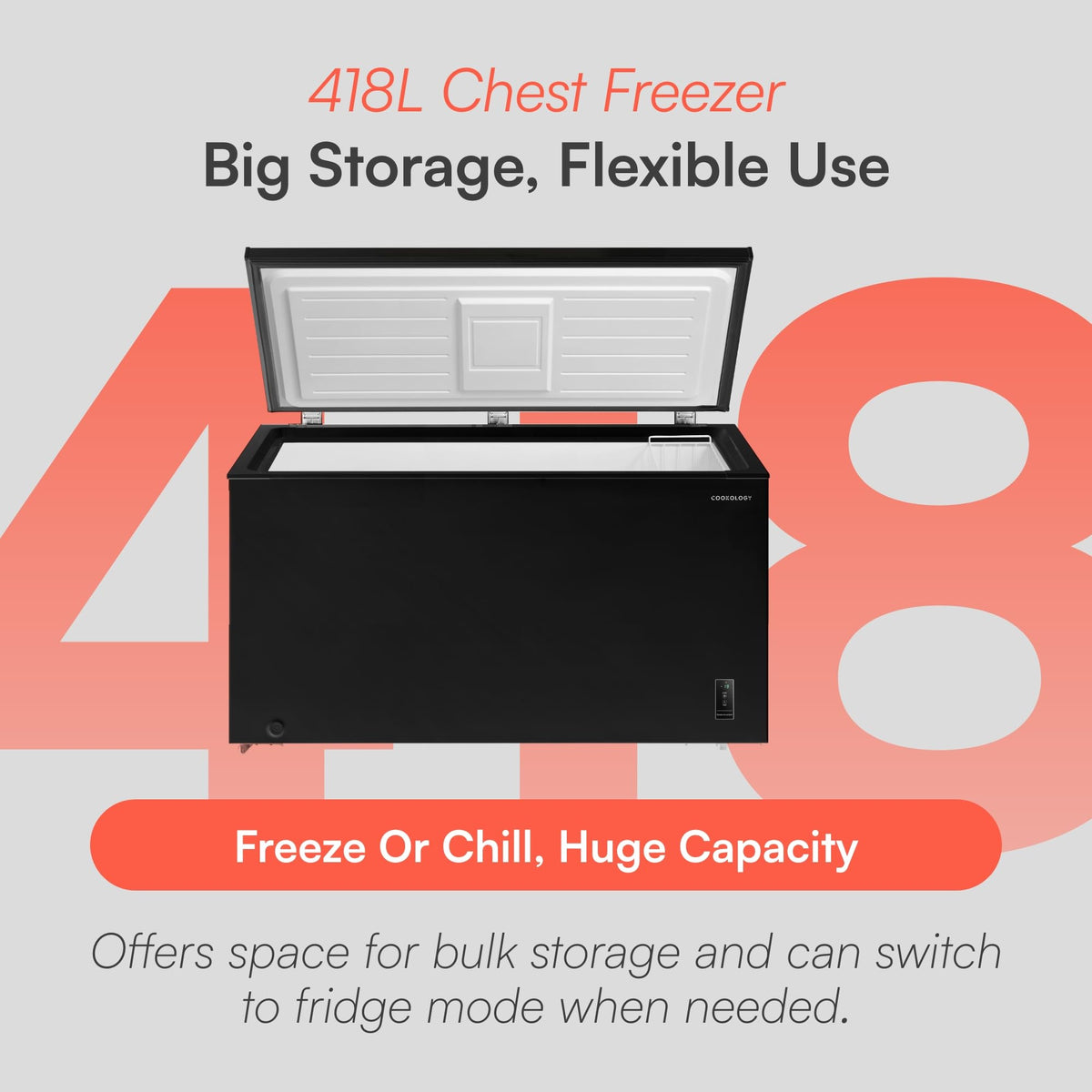 Cookology 99L Freestanding Chest Freezer - Adjustable Feet - White