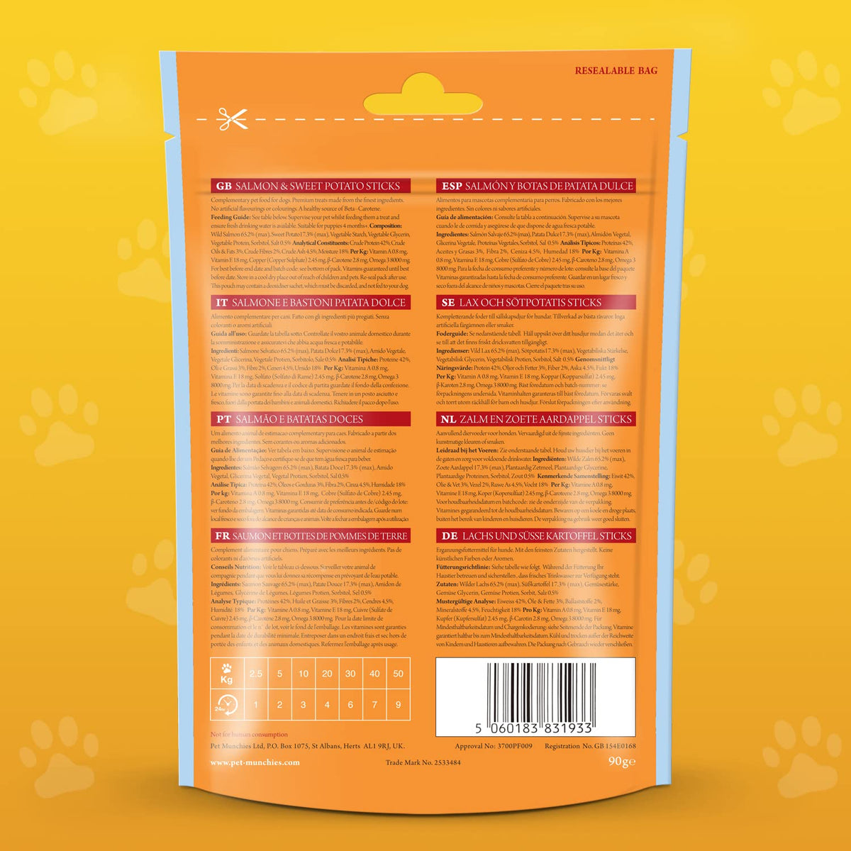 Pet Munchies Venison & Beef Liver Dog Training Treats, Grain Free Tasty Bites with Natural Real Meat, Low in Fat 50g