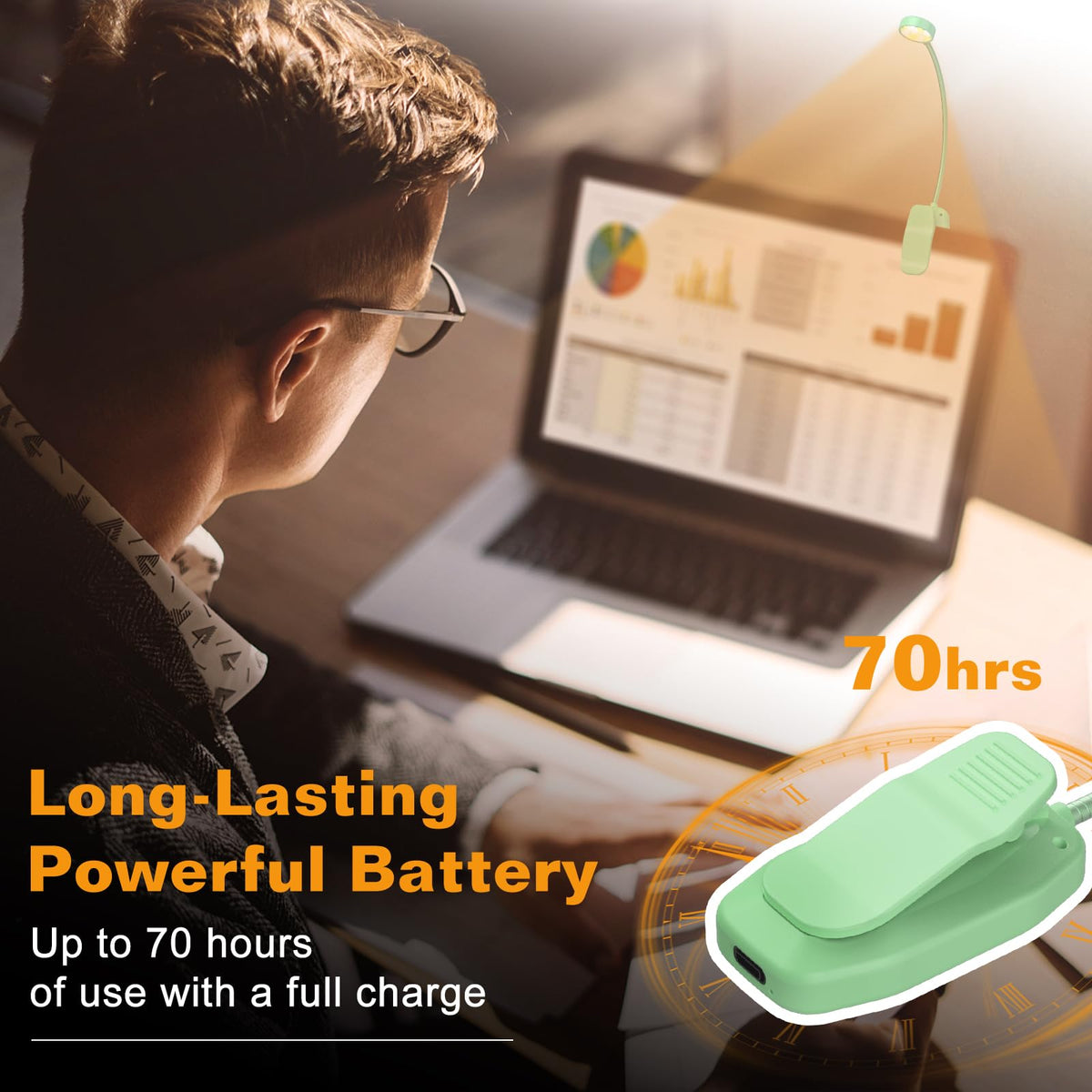 KTEBO Book Reading Light 2 Packs Rechargeable, Eye Care 10 LED Lamp for Reading in Bed - Adjustable Brightness, 3 Color Temperatures, 30+ Hours Runtime, Gifts for Book Lovers