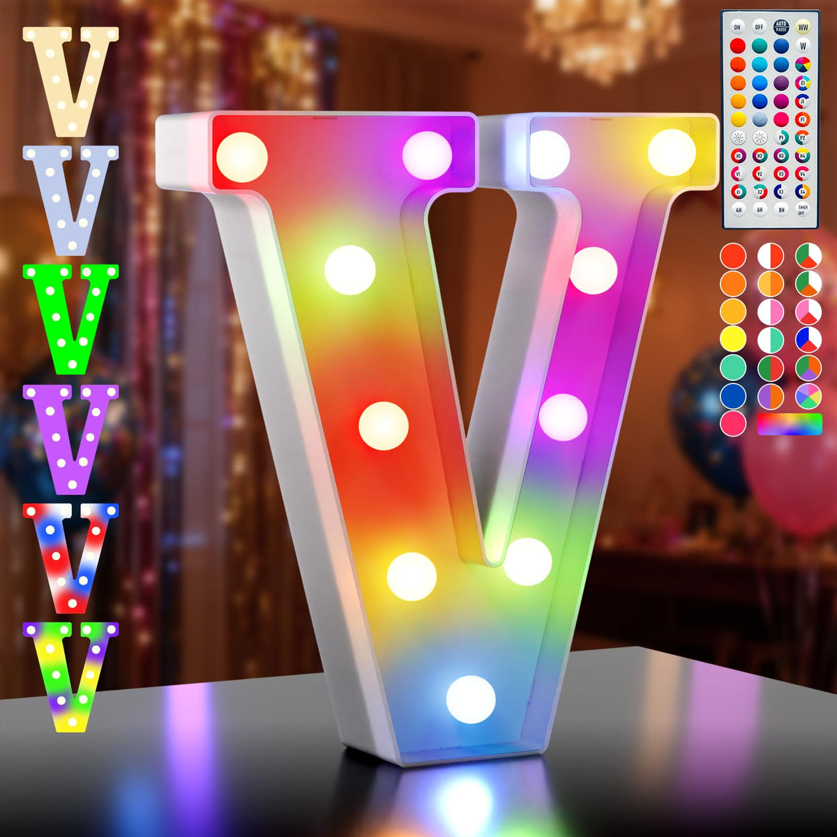 Ledido Pink Glitter Light Up Number 80 for 80th Birthday Decorations