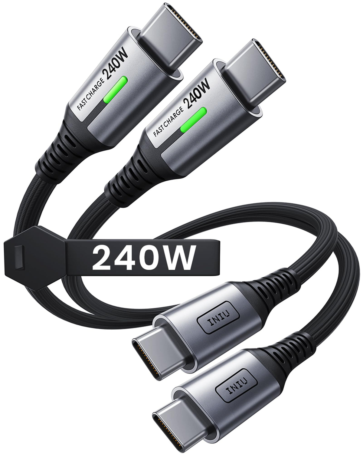 INIU 240W USB C to USB C Charger Cable, [2-Pack 2m] PD Type C Charge Cable