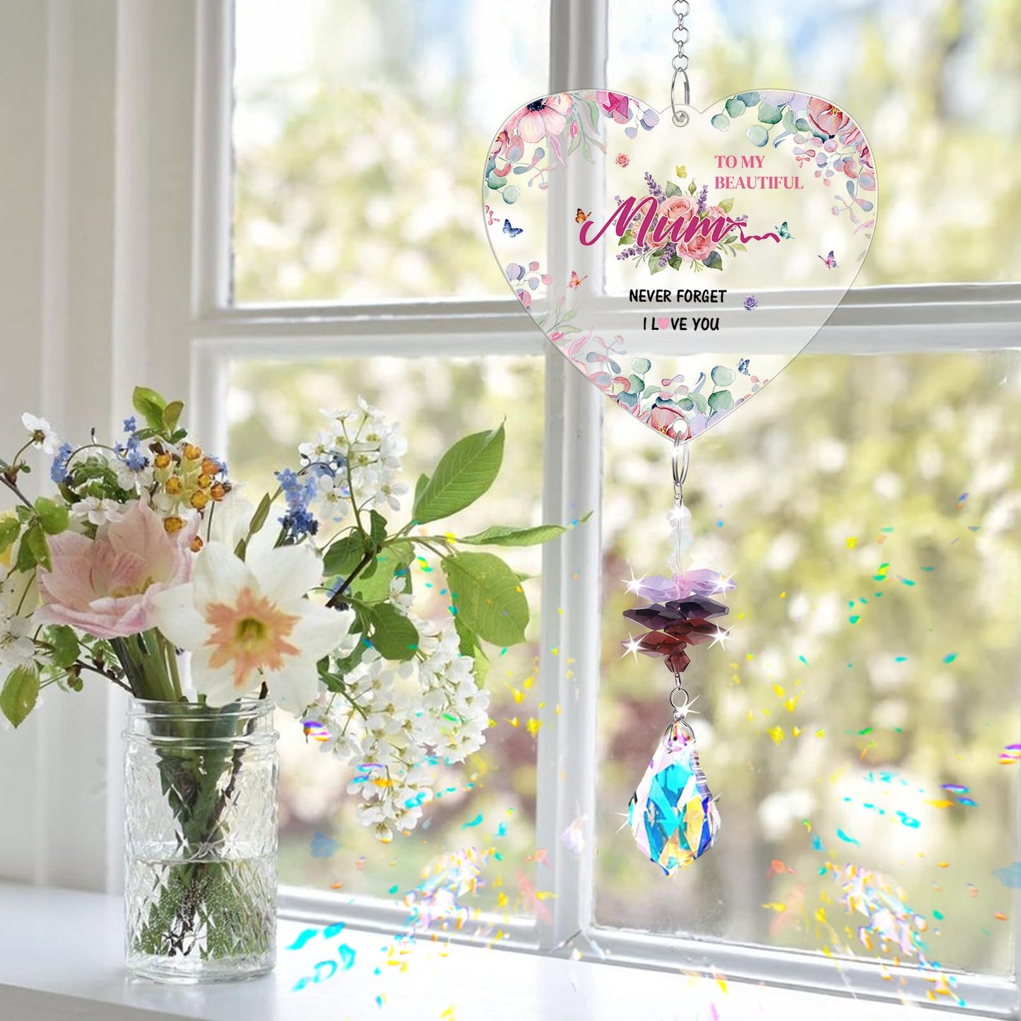 Gifts For Mum, Crystal Suncatcher, Mum Birthday Gifts From Daughters & Sons, Mothers Day For Gifts, Presents For Mummy On Christmas, Valentine's Day, Mother's Day