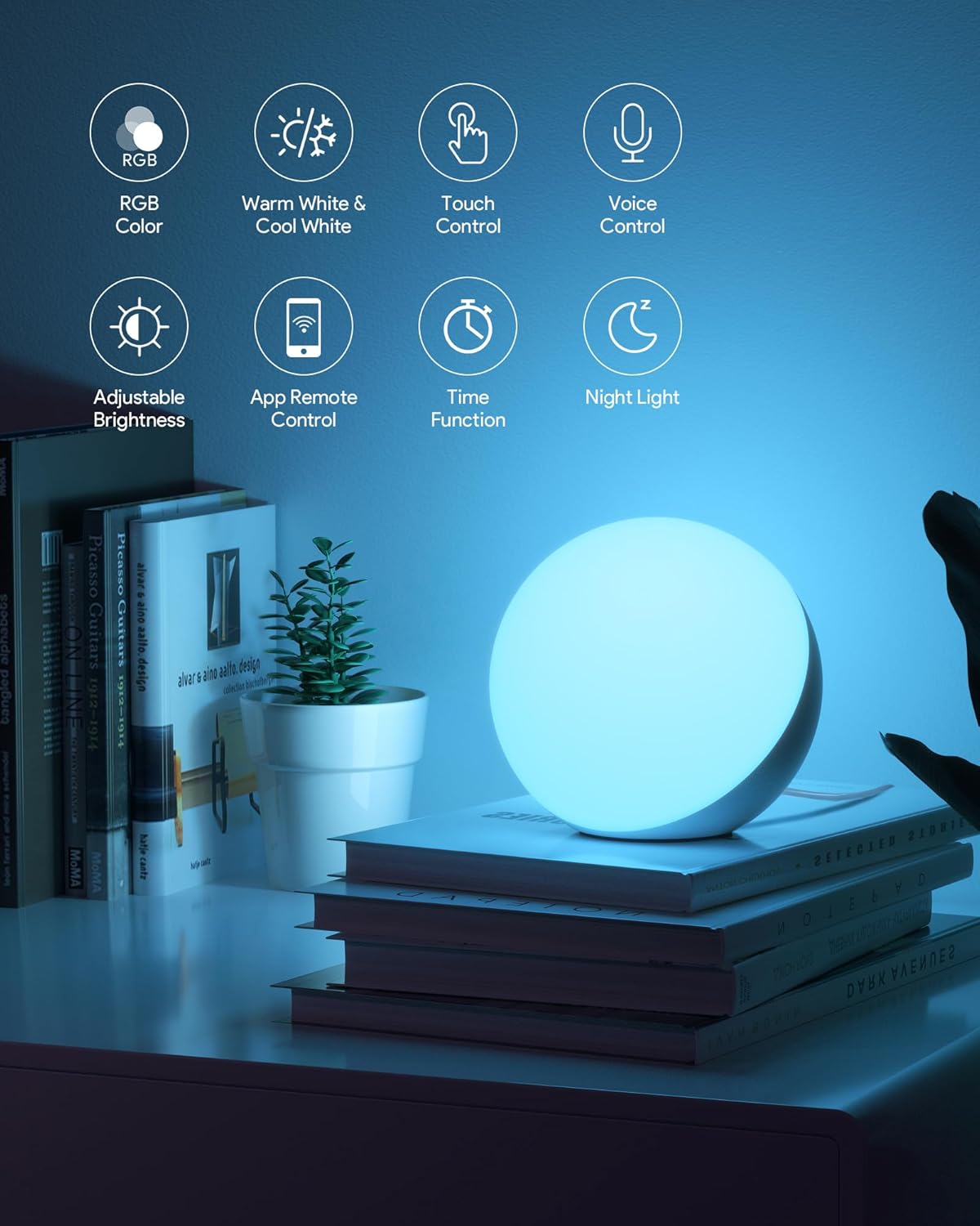 Hifree Smart Table Lamp, LED RGB Dimmable Touch Desk & Bedside Lamp