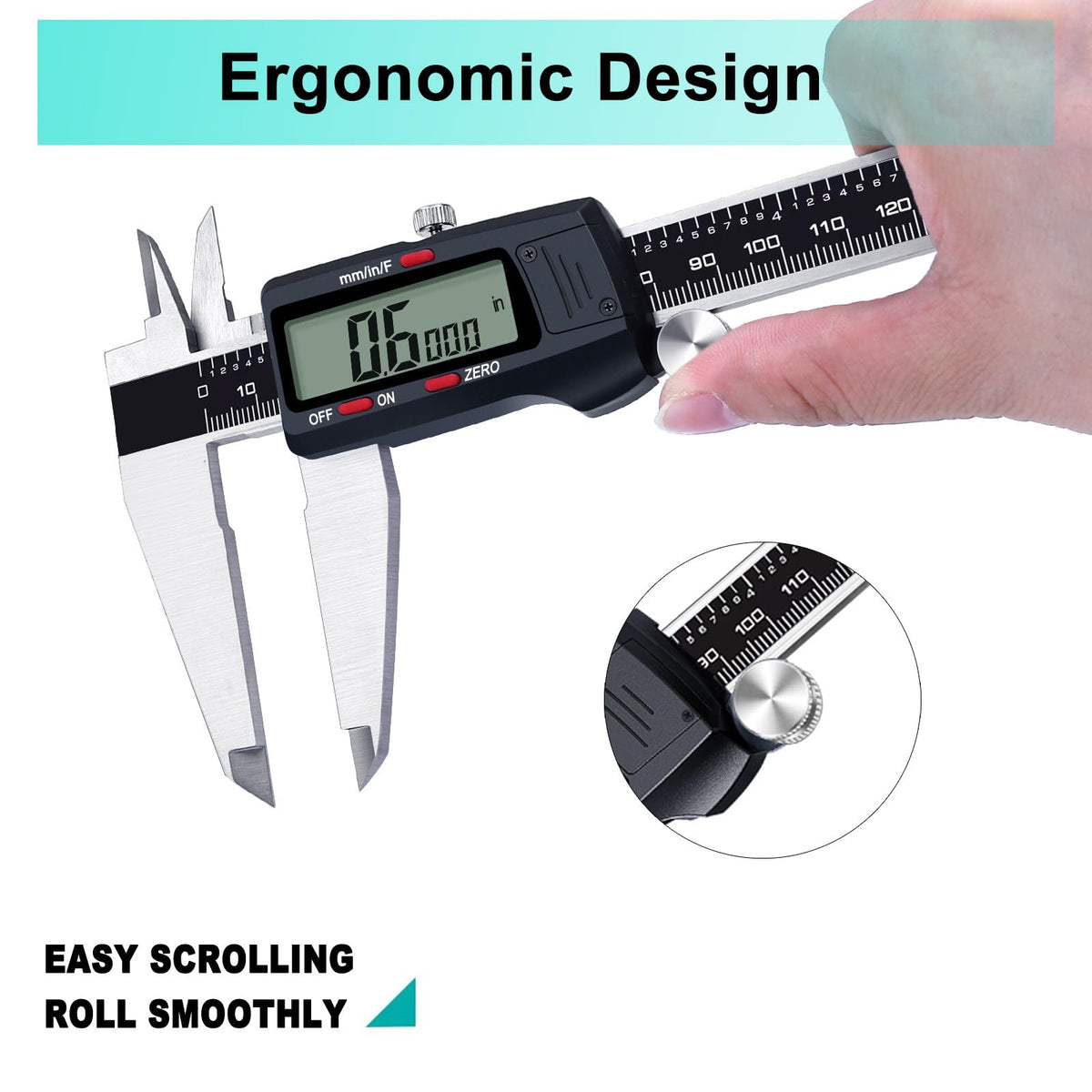 Kynup Digital Caliper 150mm, 6 inch Digital Vernier Caliper with LCD Screen