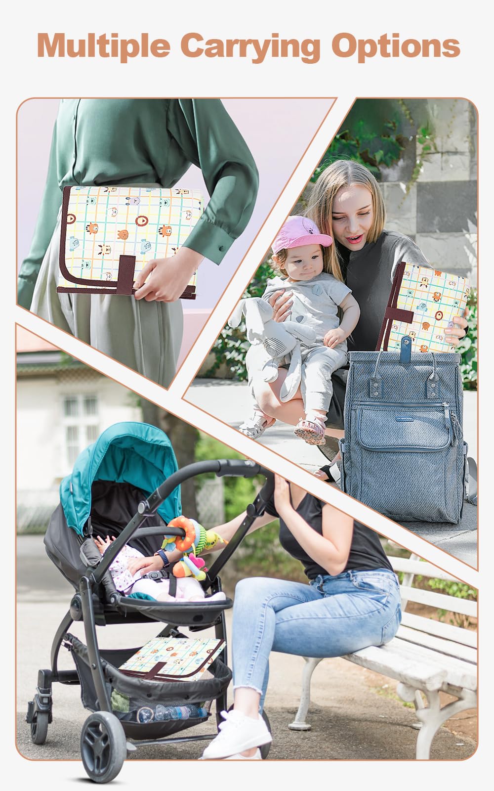 Lekebaby Foldable Travel Changing Mat Portable Baby Change Mat, Grey
