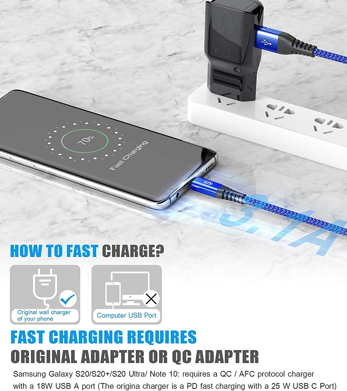 2-Pack 2M USB C Cable 3.1A Fast Car Charger Cable Compatible for iPhone 17 air 16 15 Plus Pro Max, Samsung Flip/Fold 7 6 5 4 3 S26 S25 S24 S10 S20 S21 S22 S23 A16/15/14/13/12 A35/A34 A56/55/54, Pixel