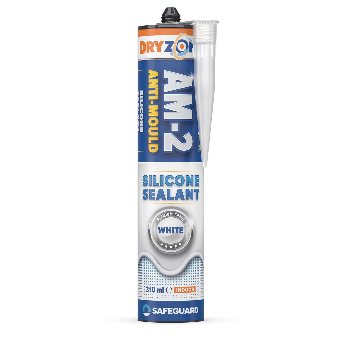 Dryzone Silicone Sealant White Anti Mould 310ml - Premium Sanitary-Grade