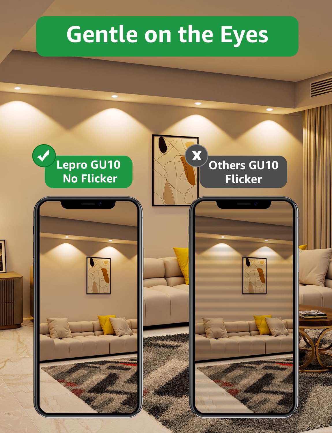 Lepro GU10 LED Bulbs A Rated, Cool White 6500K, 590LM,3.3W (50W Equivalent)