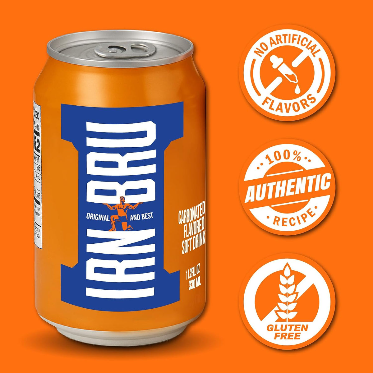 IRN-BRU Carbonated Soft Drink, 24 Pack, 330ml Cans