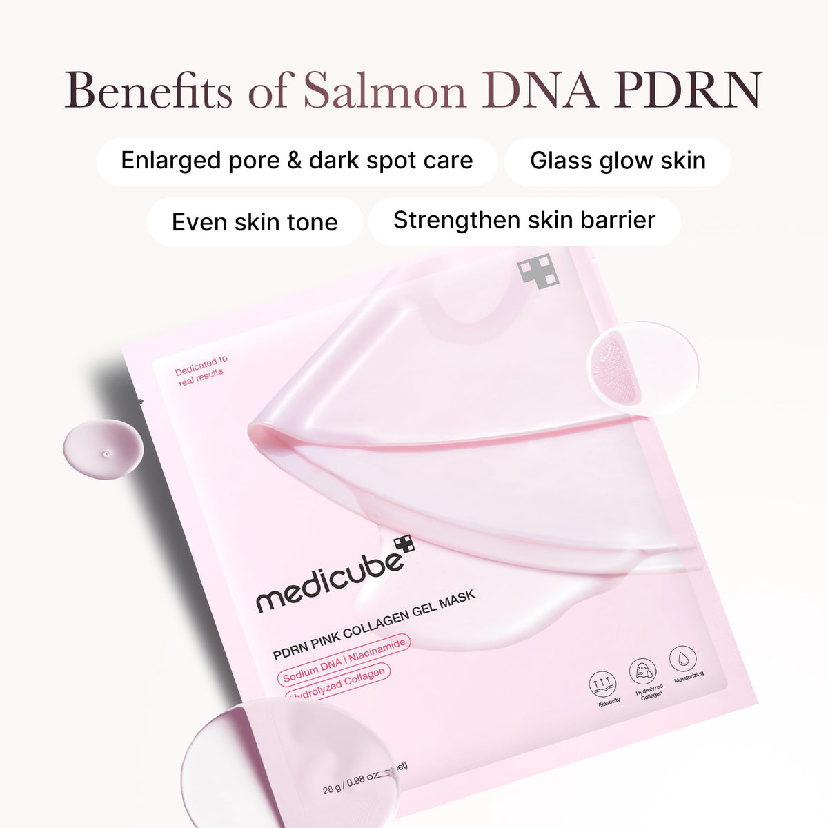 medicube Jelly Gel Mask with Salmon DNA PDRN Pink Collagen, 4EA
