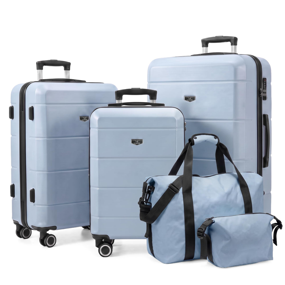LUGG Jetset 40cm Suitcase 40x30x20cm, Ryanair Compatible Underseat Size, Hard Shell ABS, Spinner with Removable Wheels, Lightweight Travel Luggage, 1 Year Warranty