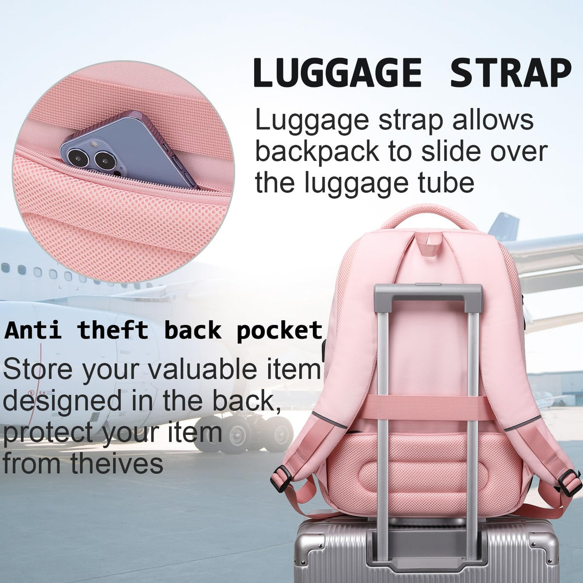 KASIBON Laptop Backpack for Men, Anti-Theft Travel Backpack Business