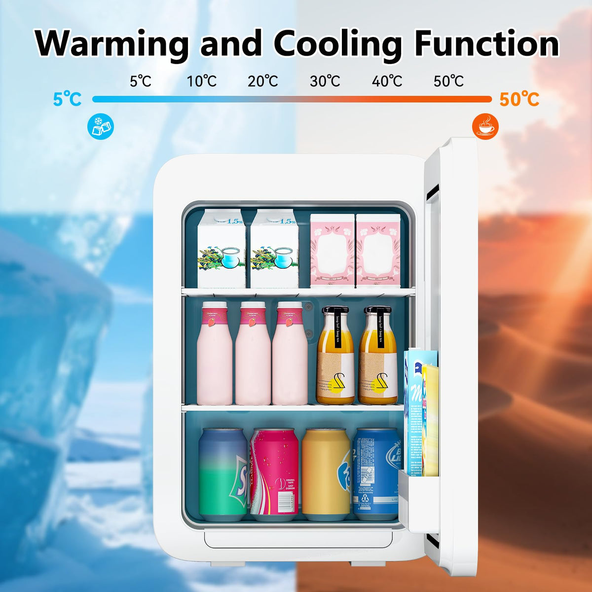 ARTETHYS Mini Fridge for Bedrooms, 20L Small Car Fridges