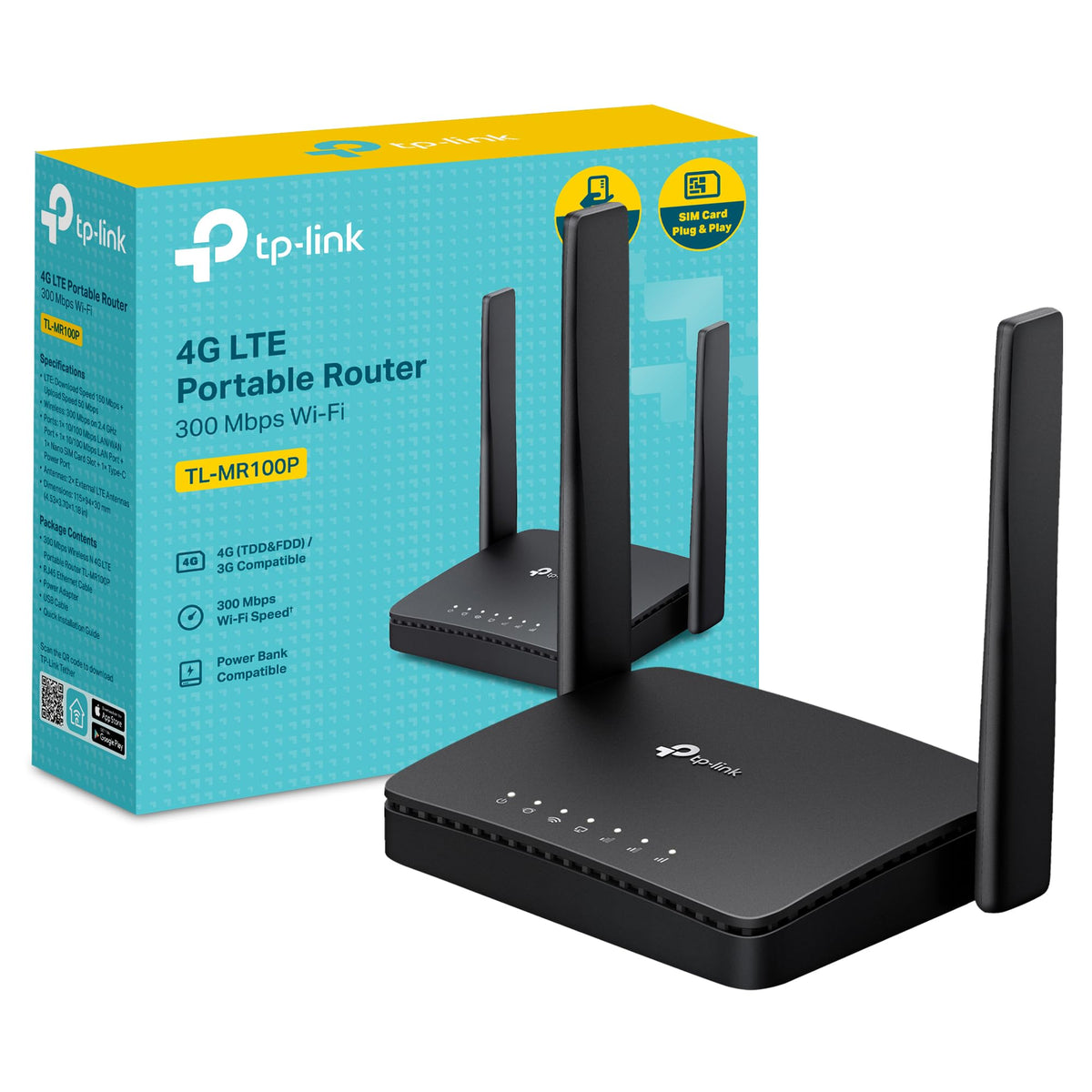 TP-Link TL-MR105 4G Router with SIM Slot, N300 Portable WiFi
