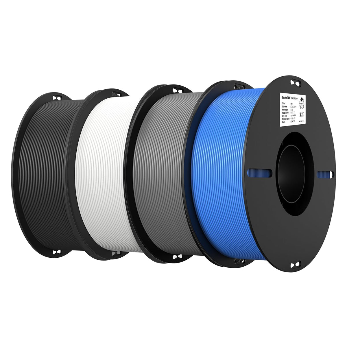 Creality Ender PLA 3D Printer Filament 1.75mm, 4 Packs 1KG Spool(2.2lbs), Dimensional Accuracy +/-0.03mm, No Clogging & Bubbles, Fits for Most FDM 3D Printers (White*4KG)
