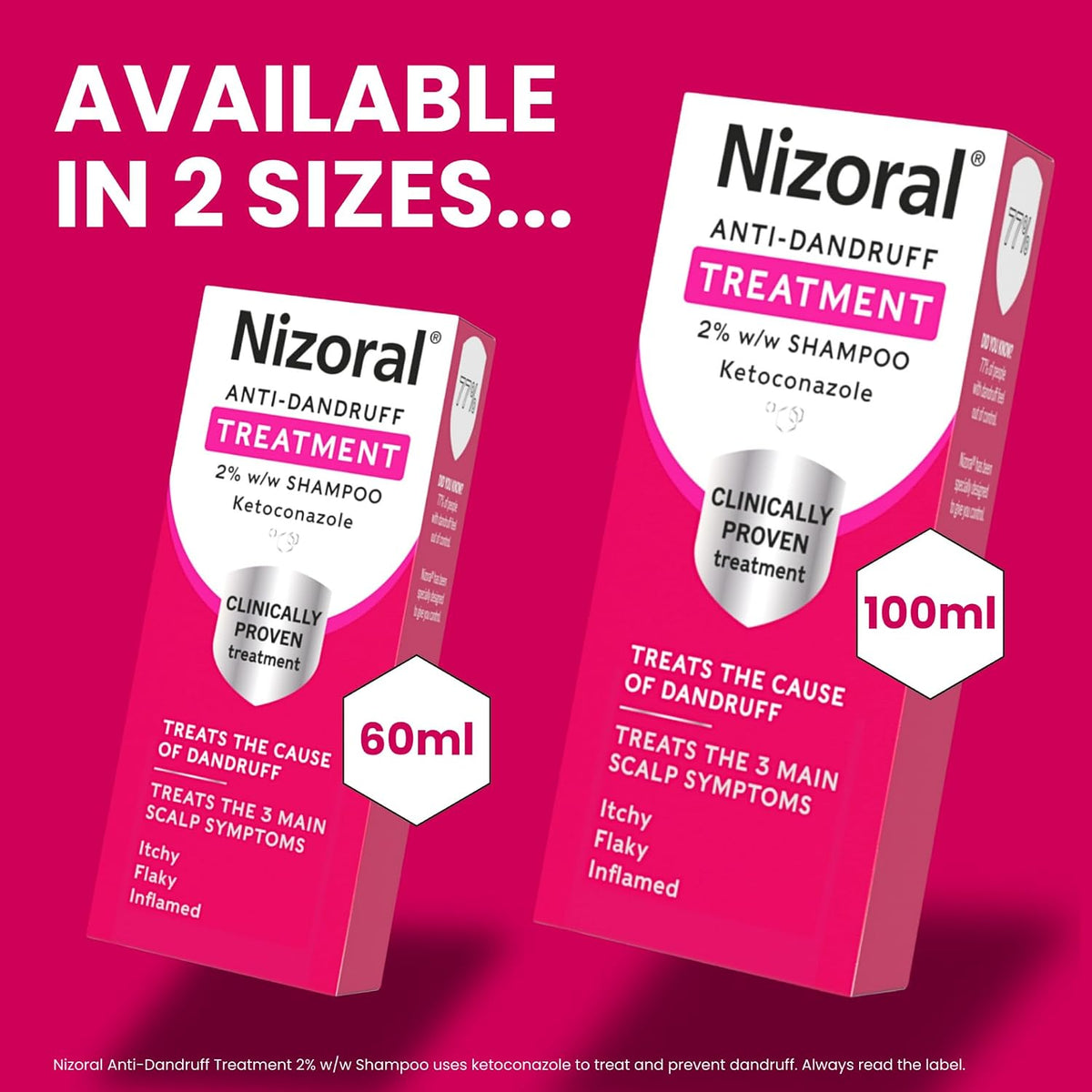 Nizoral Anti-Dandruff Treatment Shampoo with Ketoconazole, 1 x 60ml