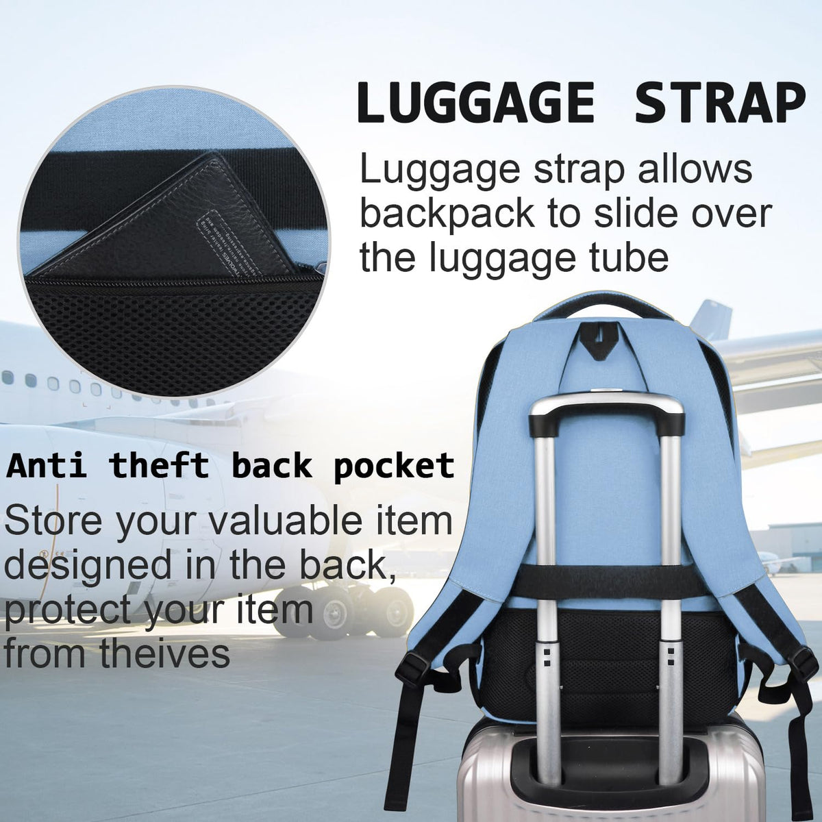 KASIBON Laptop Backpack for Men, Anti-Theft Travel Backpack Business
