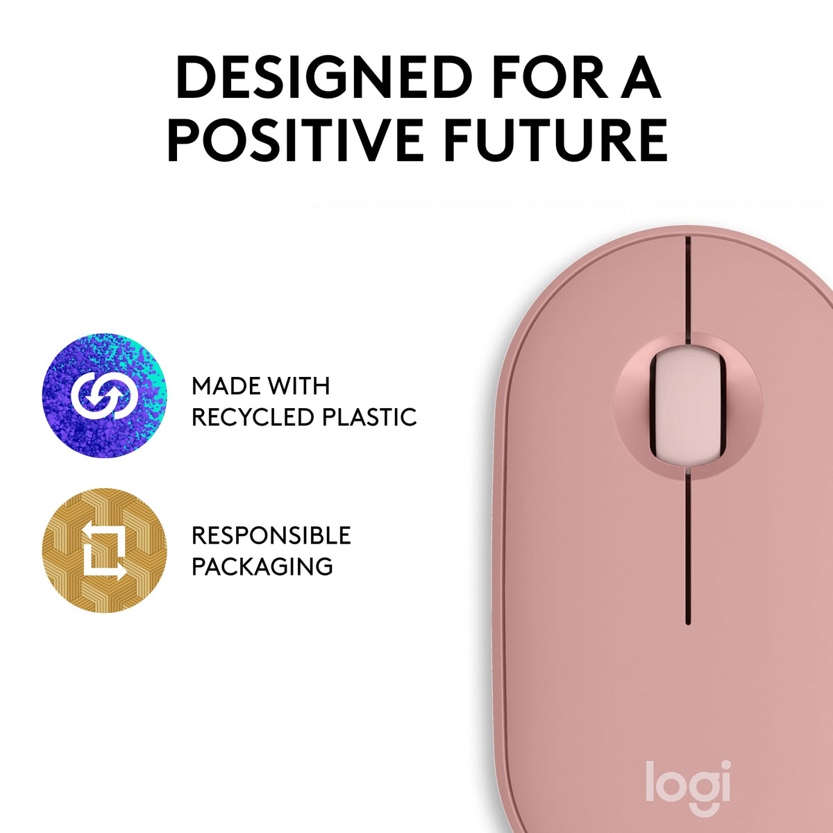 Logitech Pebble Mouse 2 M350s Slim Bluetooth Wireless Mouse