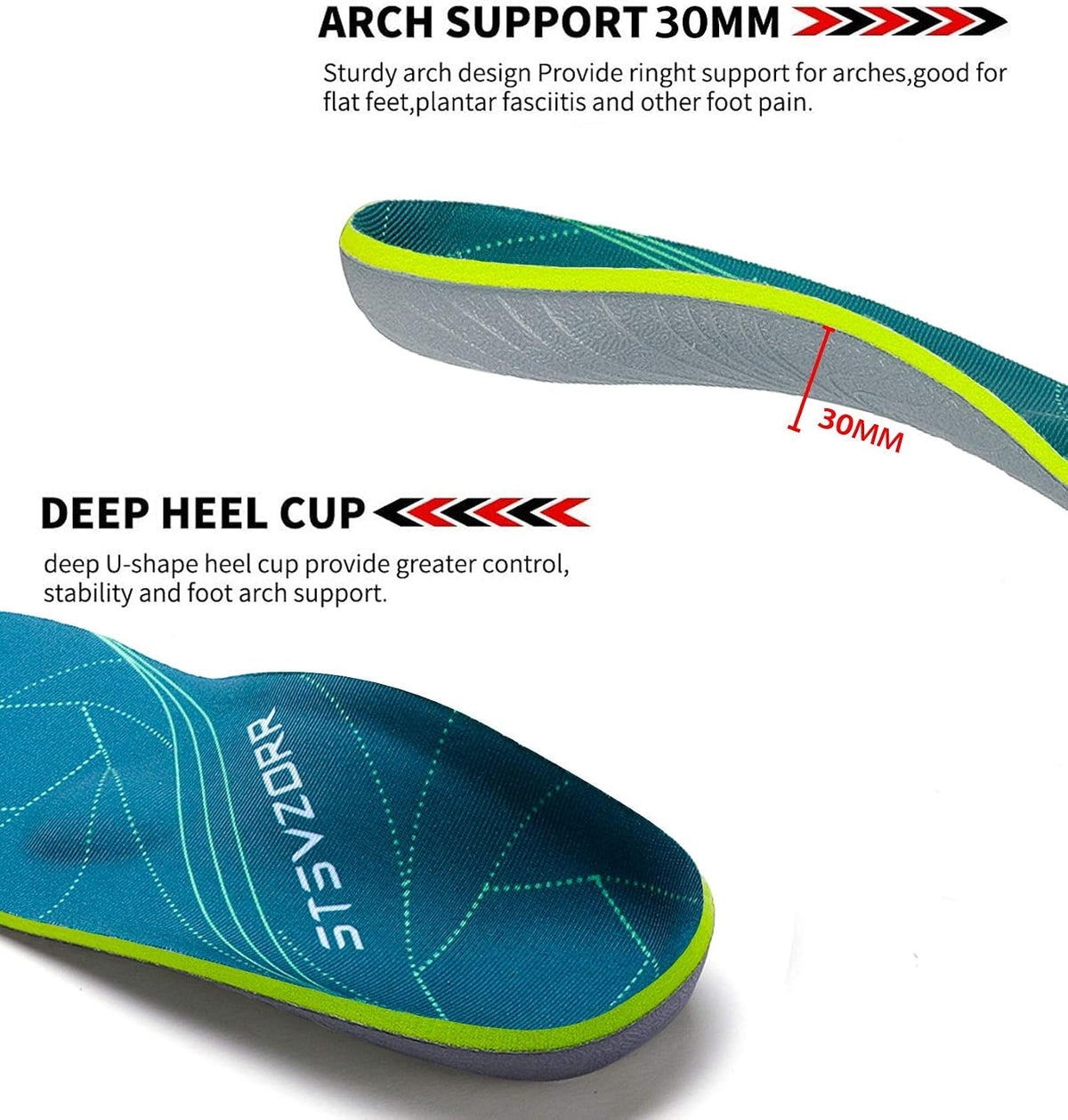 Plantar Fasciitis Arch Support Orthopedic Insoles