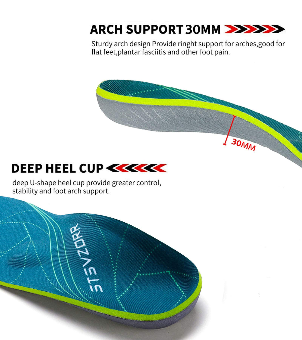 Plantar Fasciitis Arch Support Orthopedic Insoles