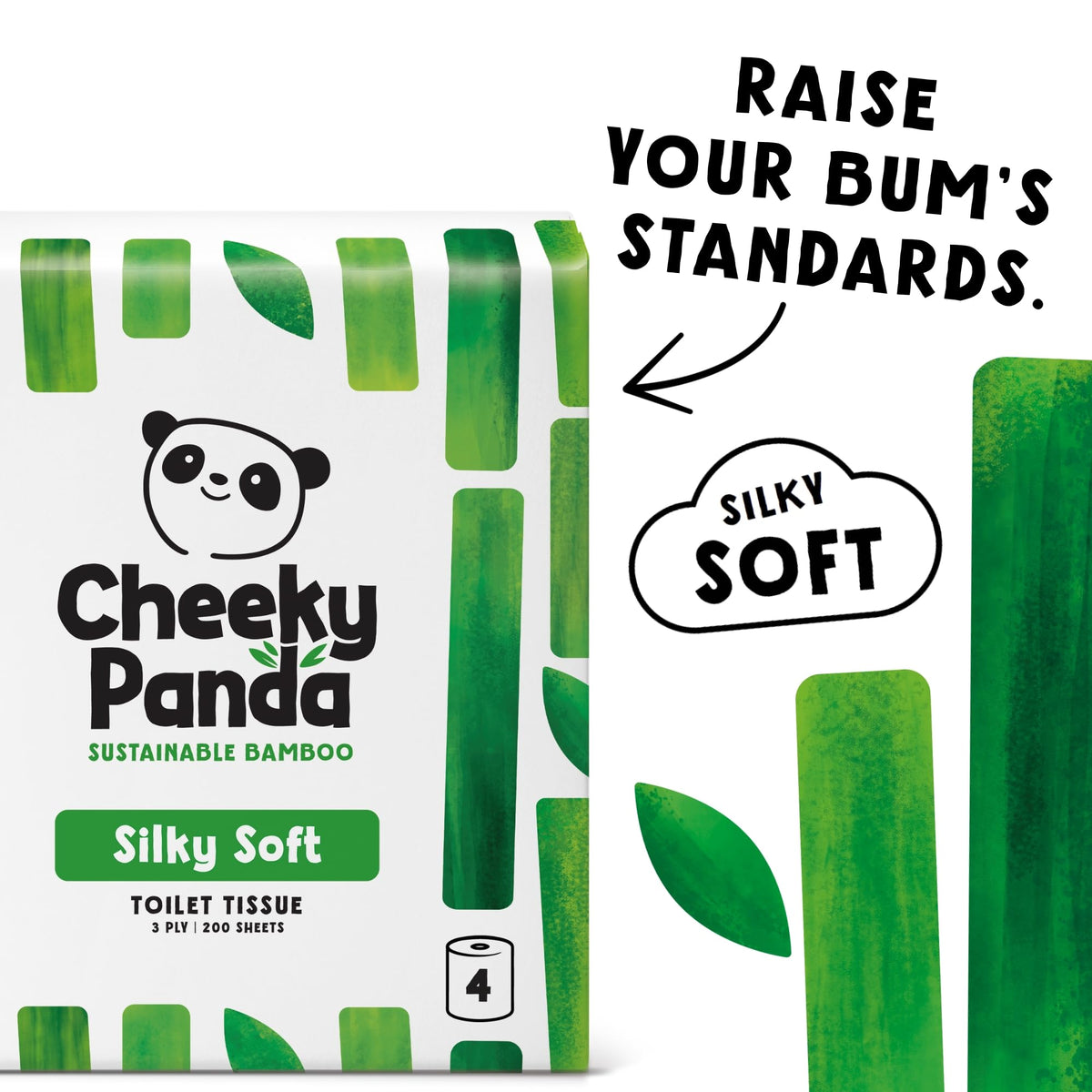 The Cheeky Panda Bamboo Toilet Paper – 9 Rolls of Toilet Paper | Plastic Free Packaging and Sustainable Toilet Tissue | 100% Compostable