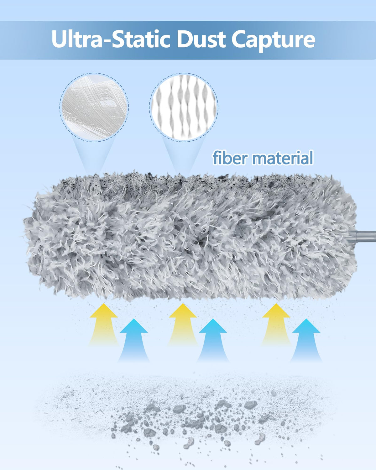 Fogray 2026 Upgraded 240cm Extendable Feather Duster with Soft Silicone Cap