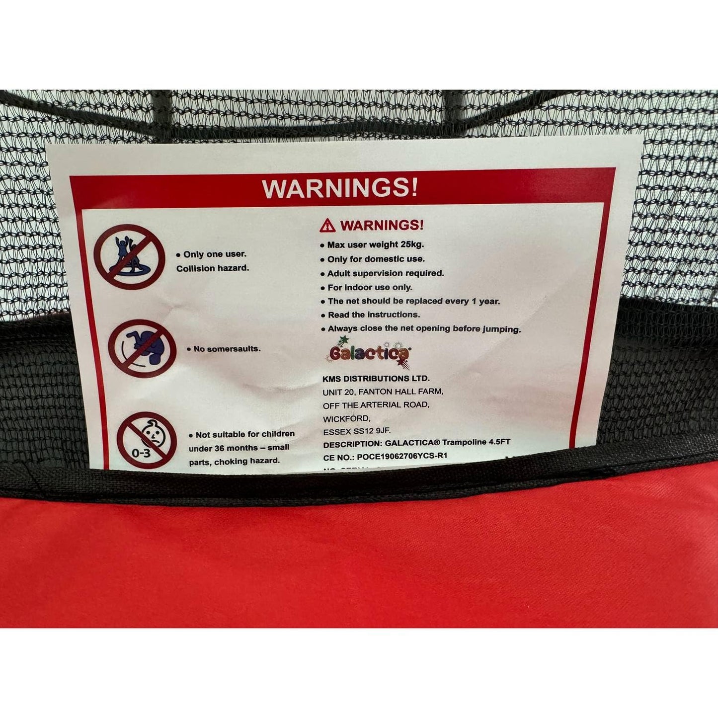 GALACTICA 55" Kids Mini Trampoline with Safety Enclosure Net — Max 25 kg | 4 Colours