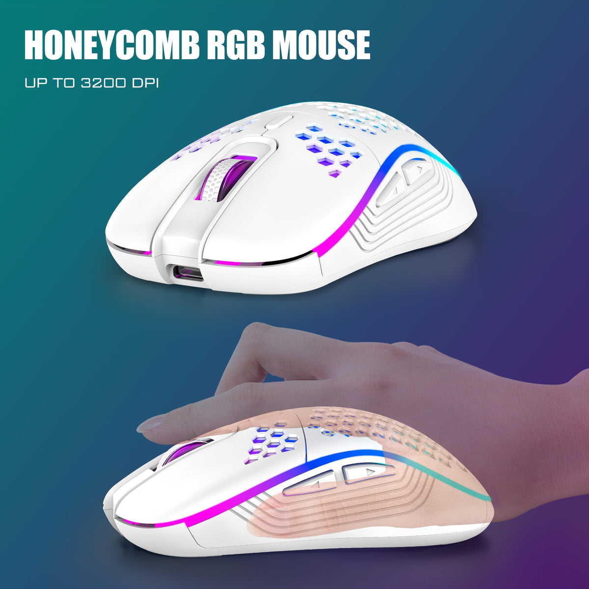 RedThunder K84 75% Wireless Gaming Keyboard and Mouse Rainbow Backlight UK Layout 85 Keys TKL Ultra Compact Mini Design Lightweight Honeycomb Gaming Mouse for PC Mac PS5 Xbox Office Gamers