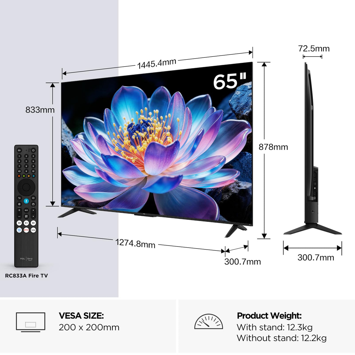 TCL 50V6D-UK 50 Inch 4K HDR, Fire TV, HDR10+, Dolby Atmos, DTS:X, Game Master, Motion Clarity, AirPlay 2, Press & Ask Alexa (2026 New Model)