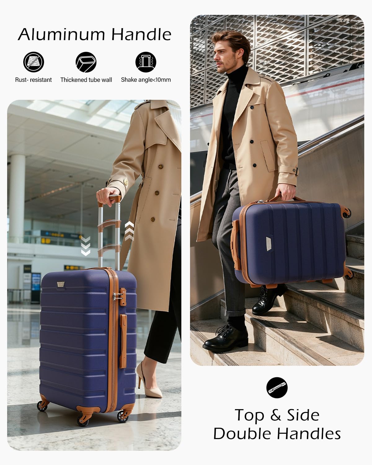 COOLIFE 28 Inch Large Suitcase, ABS+PC, Lightweight Hard Shell Luggage