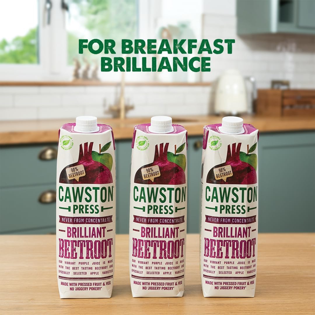 Cawston Press Brilliant Beetroot Pressed Juice 1 litre (Pack of 6) - Pure Pressed Beetroot, Vegan, No Added Sugar