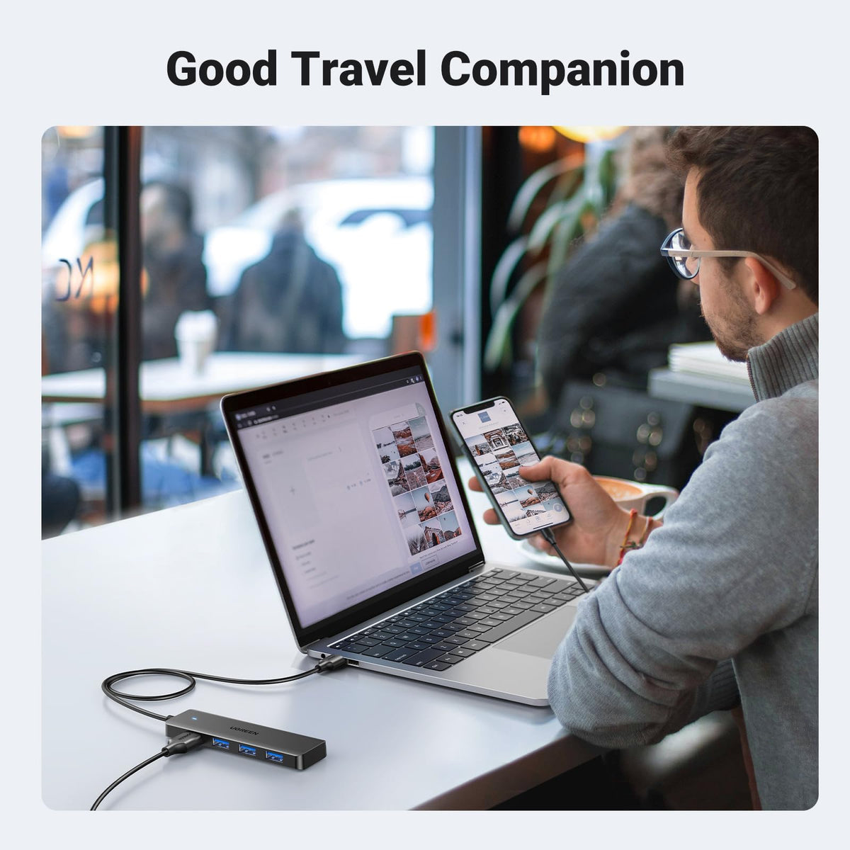 UGREEN USB Hub 3.0, USB Splitter 4 Port Ultra Slim with 5Gbps Data Transfer