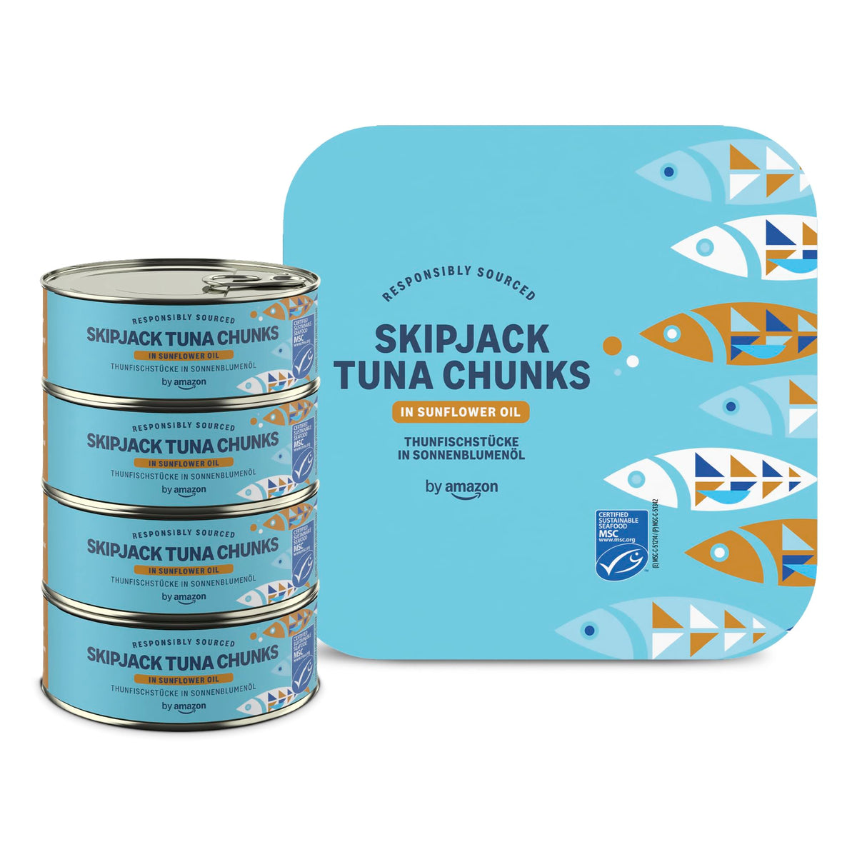 by Amazon MSC Skipjack Tuna Chunks in Spring Water, 4x145g