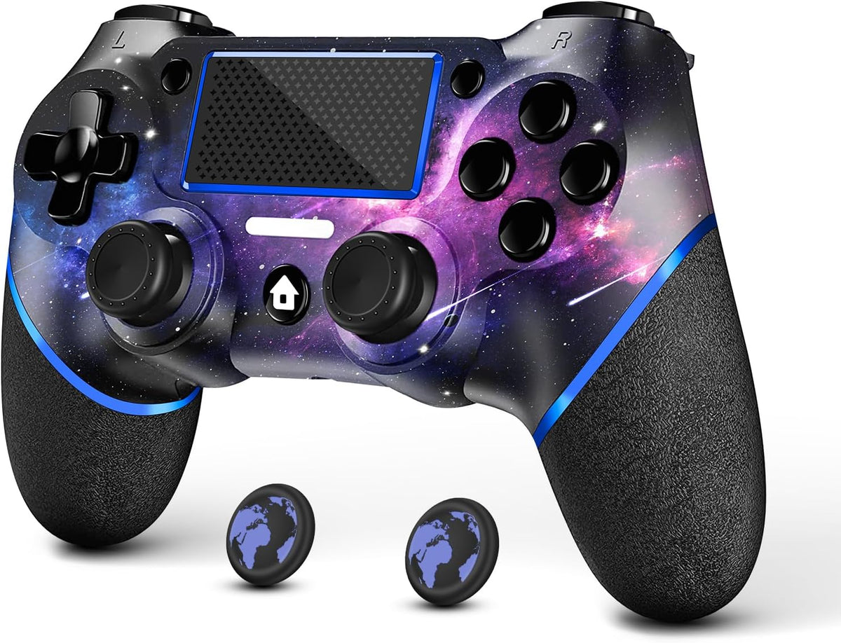 AceGamer Wireless Controller for PS4 Game Compatible with PS4/Pro/PC with Motion Motors and Audio Function,Mini LED Indicator,USB Cable and Anti-Slip (Starry Sky)