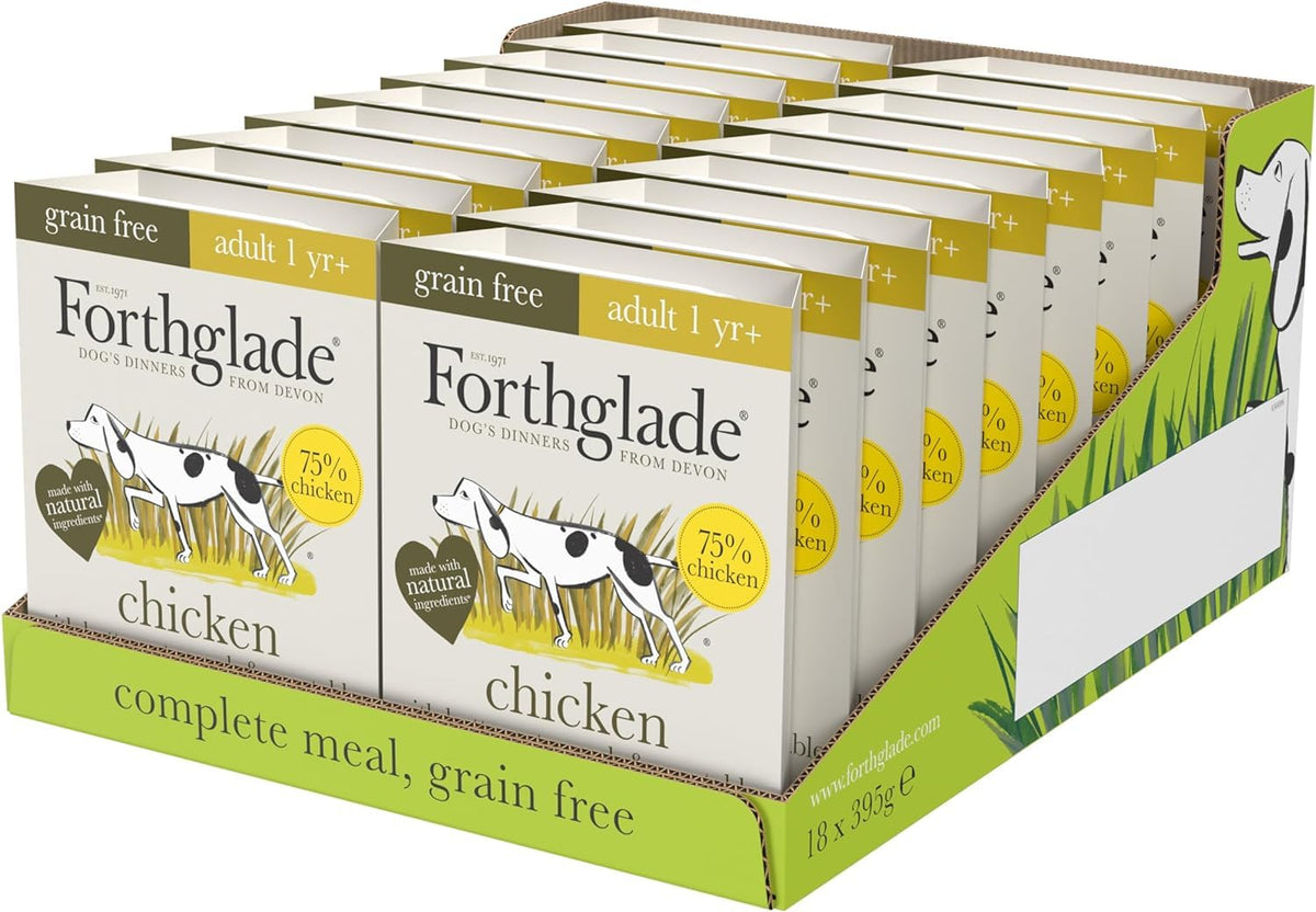 Forthglade Wet Dog Food (18 x 395g Trays) - Grain Free & Hypoallergenic Dog Food, Adult 1 Year+, Lamb with Vegetables, Complete Stomach Sensitive Meals with Natural Ingredients