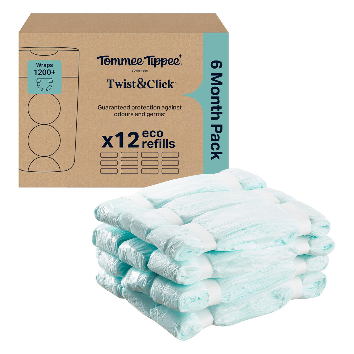 Tommee Tippee Twist & Click Nappy Bin Refill Cassettes Pack of 3