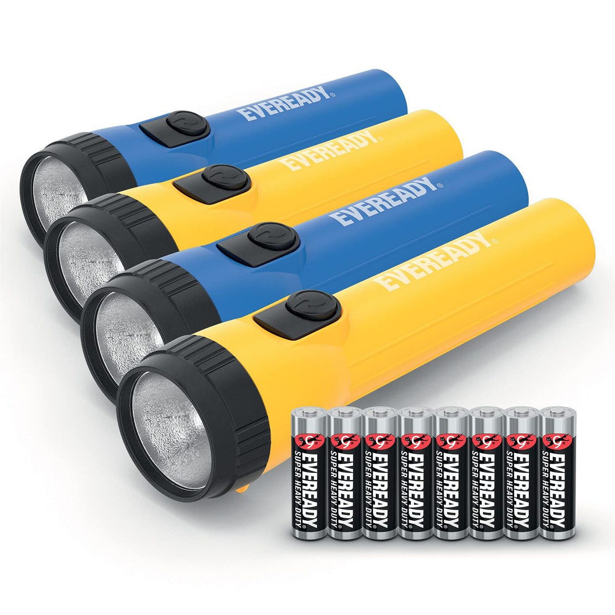 EVEREADY LED Torch, Pack of 2, Batteries Included, Super Bright Flashlight