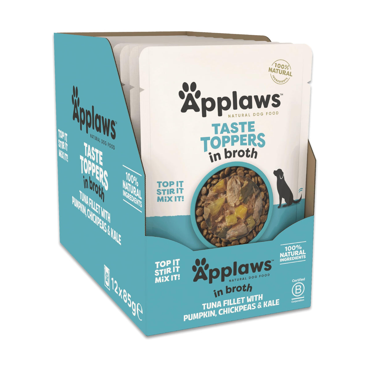 Applaws Natural Wet Dog Food Topper, Chicken Selection in Broth, 8x156g Tin